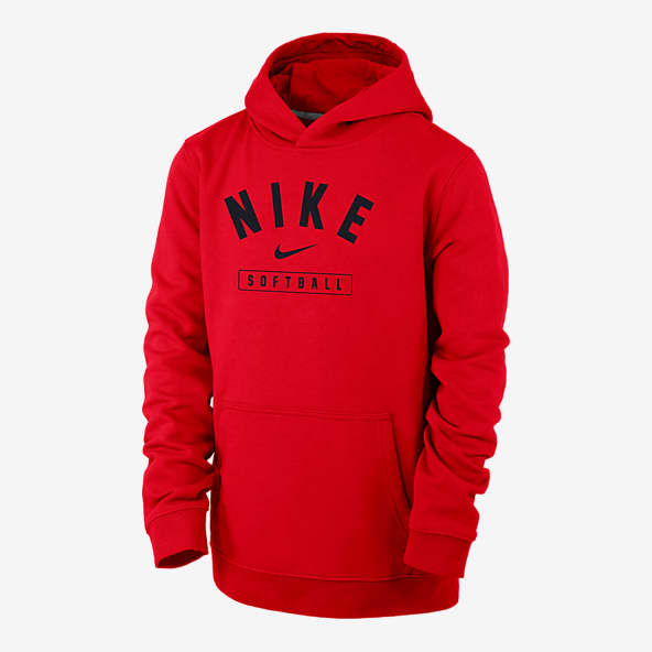 Boys Baseball and Softball Products Red Hoodies Pullovers. Nike